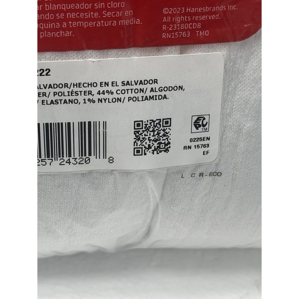 Hanes ~ 8-Pair White Over The Calf Tube Socks Cotton Blend Cushioned ~ Size 6-12 - Picture 10 of 12
